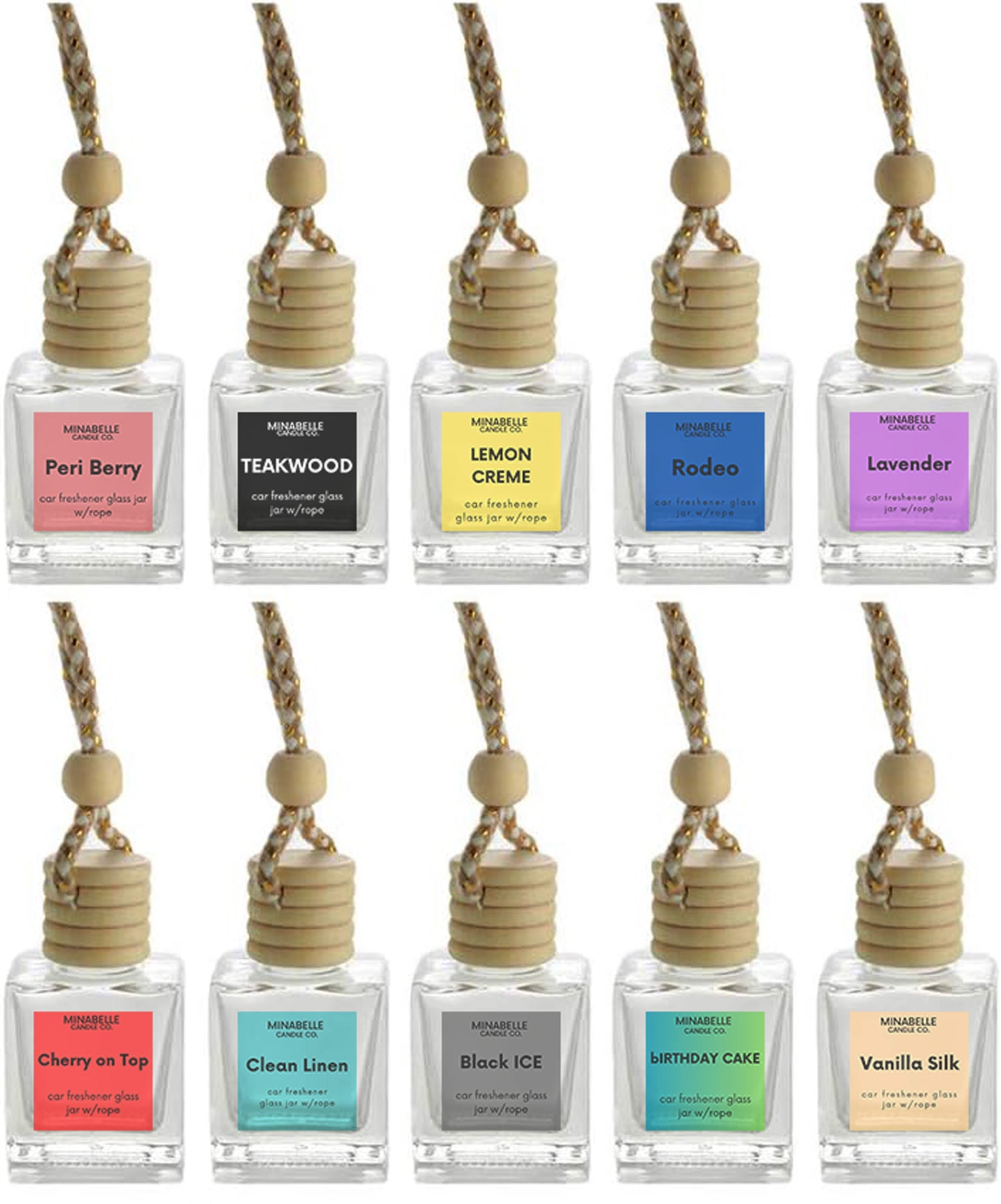 Car Freshener Glass Jar w/Rope image 0